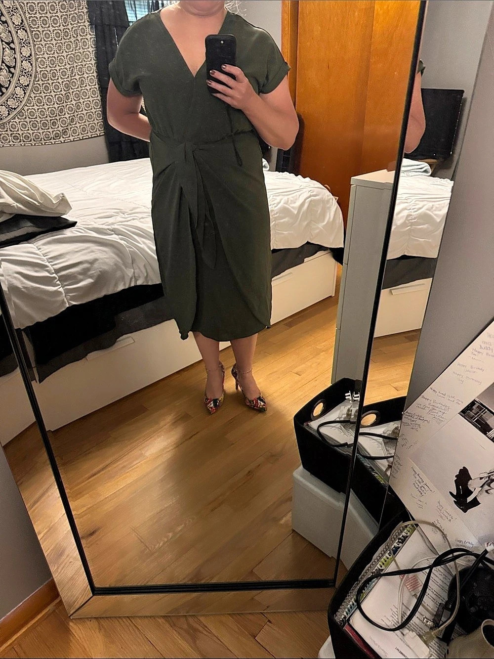 Cupshe Olive Green Midi Dress Like New